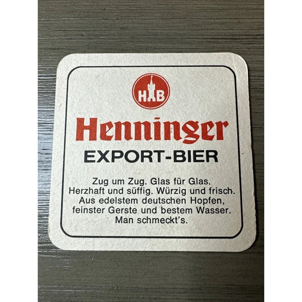 Vintage Christian Henninger das schmeckt‎ Beer Coaster German Breweriana